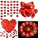 Produktbild MMTX 43 Stück Herz Folienballon Kerzen Rosenbltter Girlande Heliumballons Herzballons Set 18 Zoll Rot Luftballons für Valentinstag, Hochzeit Brautdusche,Geburtstag und Muttertag.