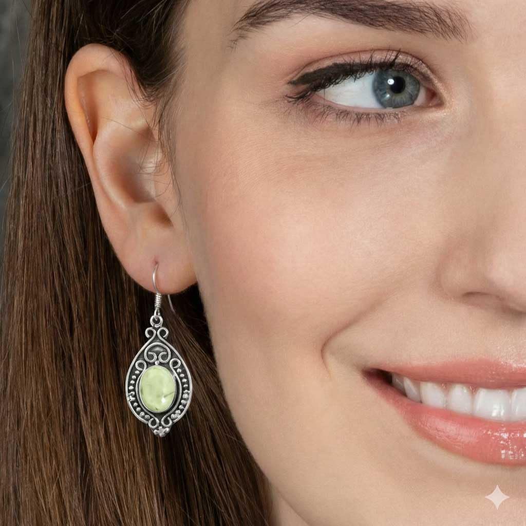 Handmade 925 Sterling Silver Plated Drop Dangle Earring Natural Gemstone Pearl, Rose Quartz, Tiger Eye, Carnelian Oval Boho Jewelry For Women