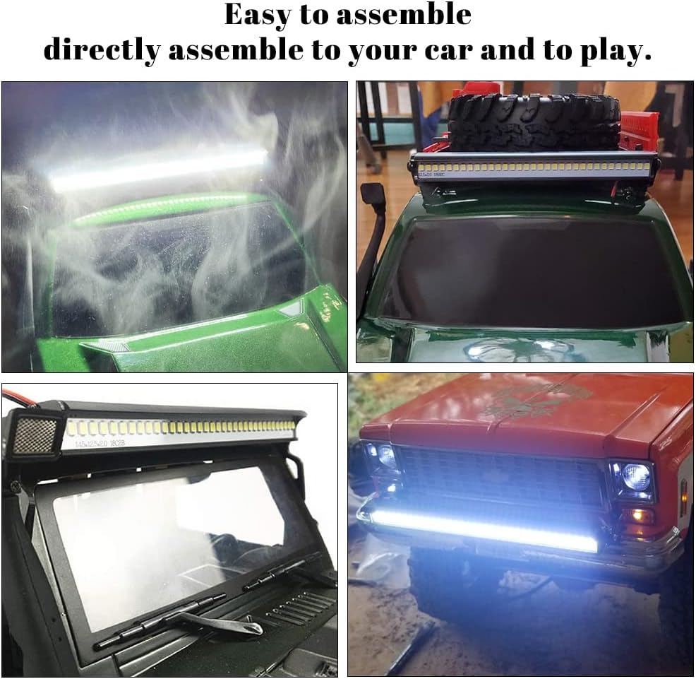 Globact Super Bright RC LED Light bar Roof LED Lamp Kit 36 LED Light Bar for Traxxas TRX-4 SCX10 90027 SCX10 II 90046 RC4WD D90 1/10 RC Rock Crawler Car
