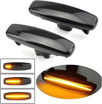 2pcs Turn Signal Light Dynamic Rearview Mirror Side Indicator LED Lamp Front Fender Side Marker Light Compatible for Infiniti EX25 EX37 FX35 G25 Q70 Fuga Murano Pathfinder Skyline