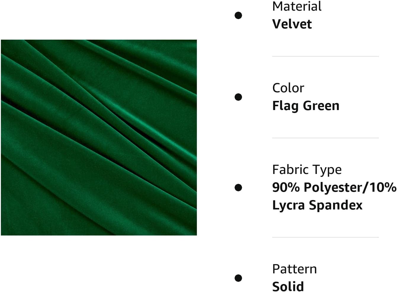 Stretch Velvet Flag Green, Fabric by the Yard