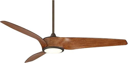 Miniatura 2 de Casa Vieja Como moderno ventilador de techo tropical de 56 pulgadas con luz LED regulable, control remoto, bronce aceitado Koa Brown para sala de