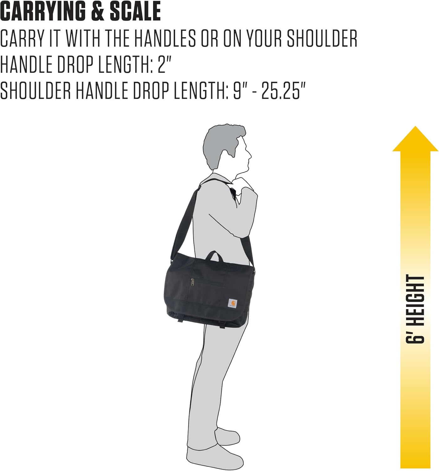 Carhartt Ripstop Messenger Bag, Durable Water-Resistant Messenger Work Bag - Image 7