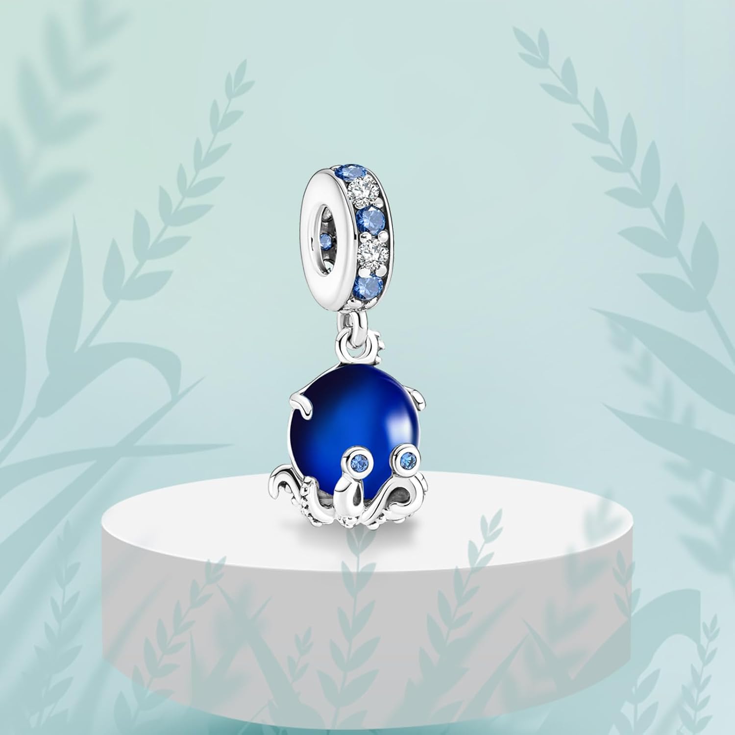 Blue Octopus Charms Pendant 925 Sterling Silver Charm Compatible with Women's Bracelet Necklace Pendant Birthday Gifts For Summer - Image 4