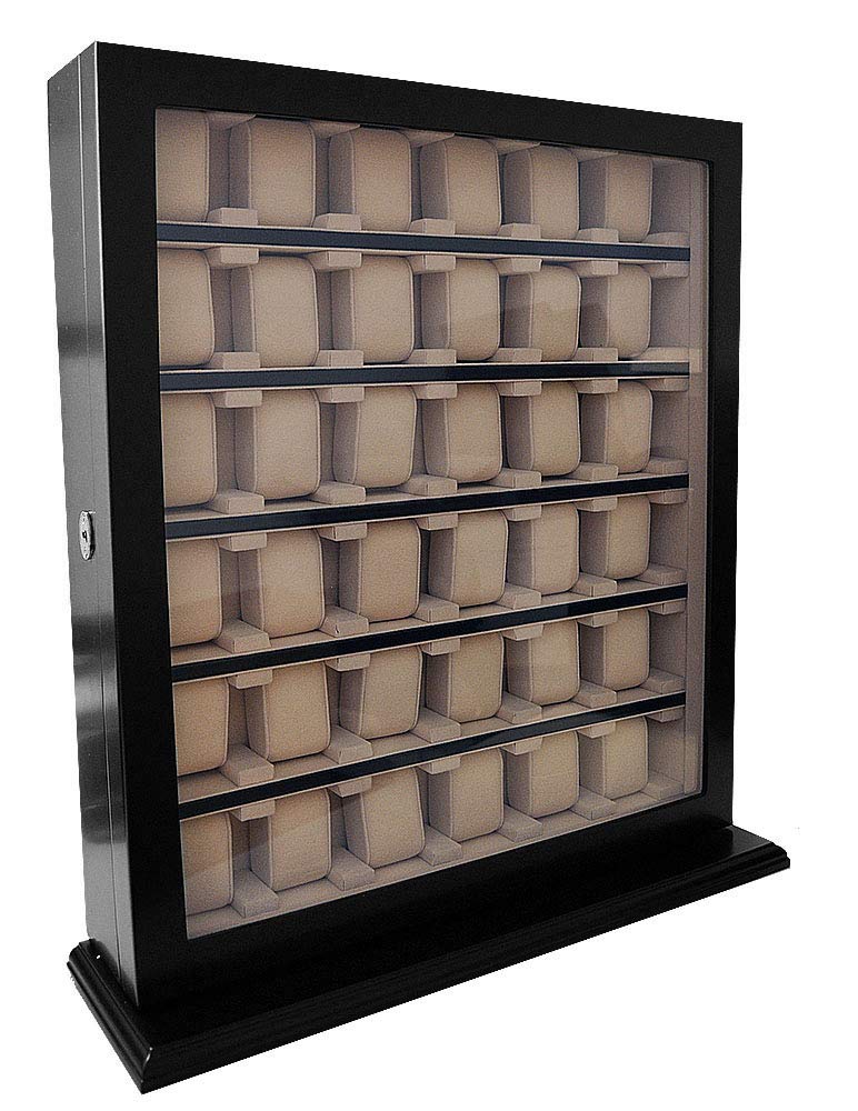 Meyer & Söhne Orig Uhrenvitrine Tischvitrine für 36 Uhren schwarz