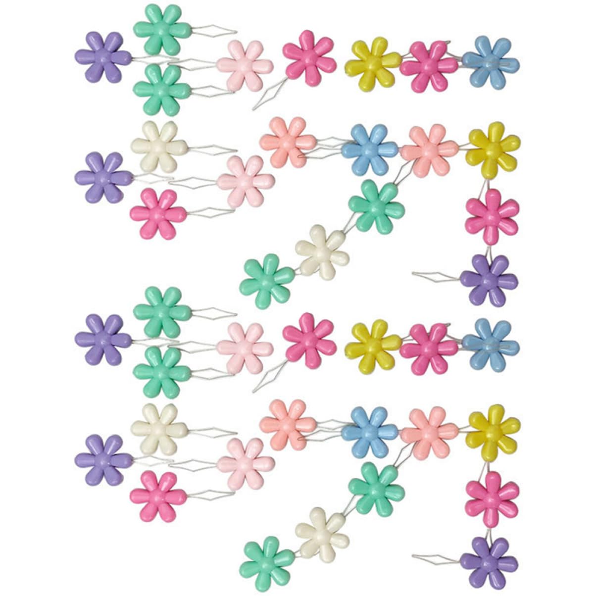 Uonlytech 5 Series Rostro De Flores Para Enhebrar Accesorios Y Suministros De Costura Enhebradores De Agujas De Coser A Mano Porta Agujas De Coser El Plastico 50 Piezas X 5