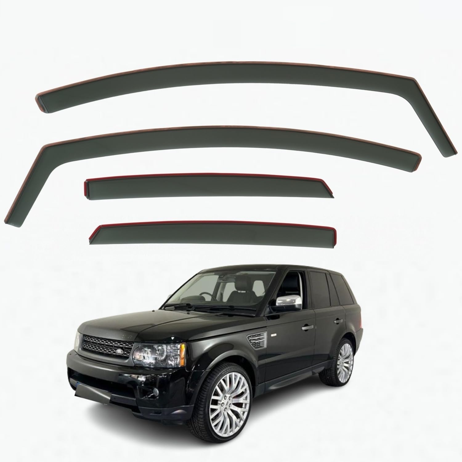 Juego de 4 deflectores de viento compatibles con modelos Range Rover Sport L320 2005 2006 2007 2008 2009 2010 2011 2012.