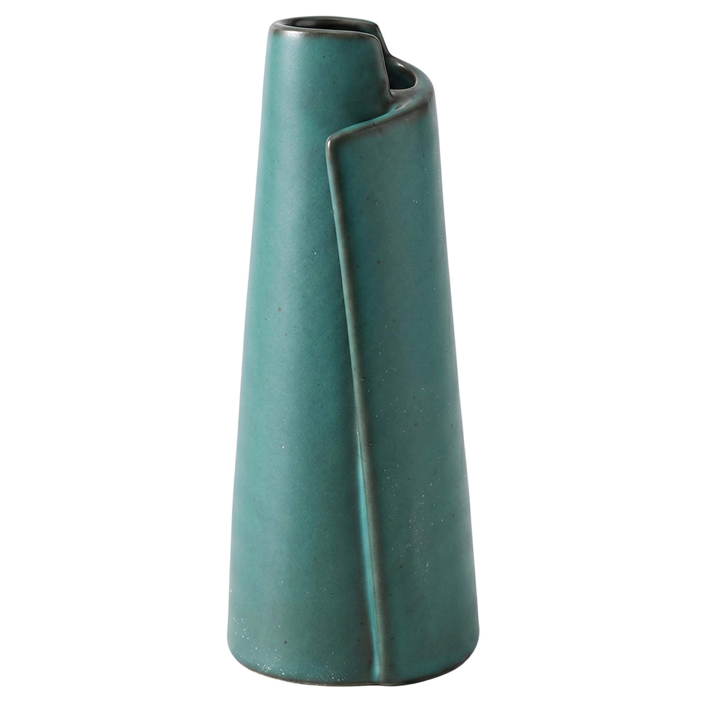 AwnsIMfreien Green Vase, Ceramic Bud Vase Handmade Retro Aesthetic Vases For Floral Arrangements & Home Decor, 6 inch, Ceramic Flower
