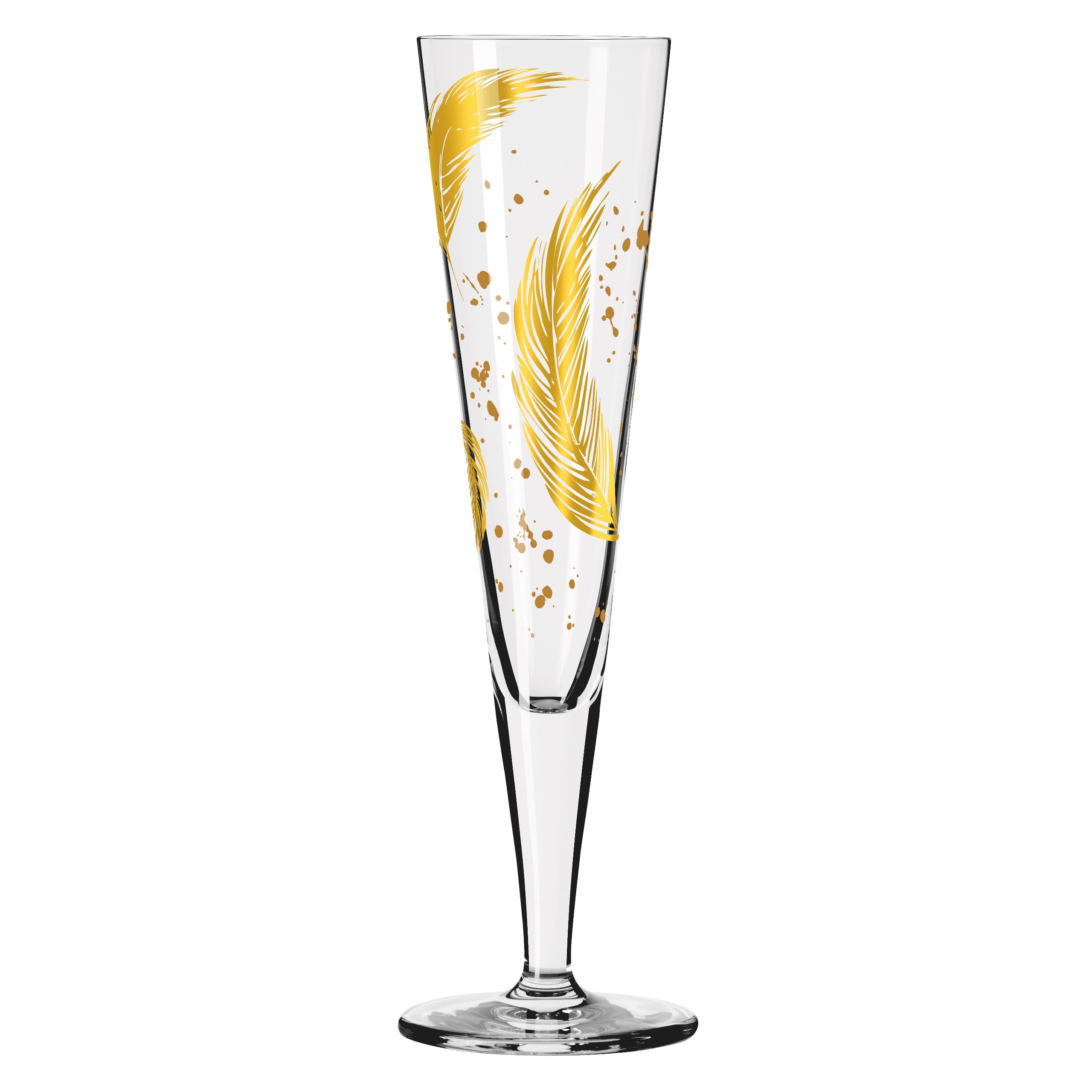 RITZENHOFF 1071043 – Bicchiere Da Champagne 200 Ml Serie Goldnacht Con Vero Oro – Design Pavone, Made In Germany