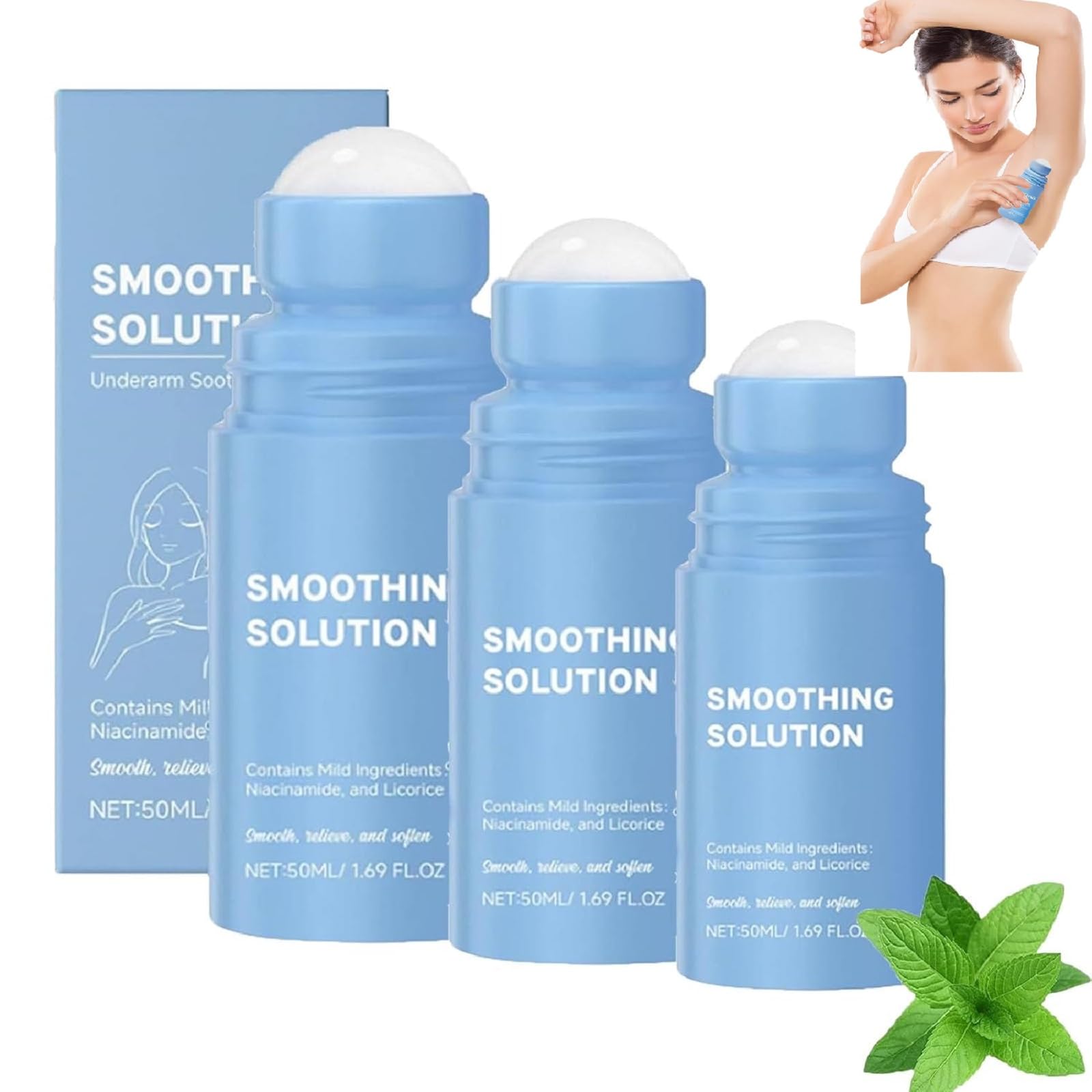 Shopentra - Razor Bump Ingrown Hair Smoothing Solution Ingrown Hair Serum Roll-On Soothes Skin Prevents Bumps Redness Fast-Absorbing