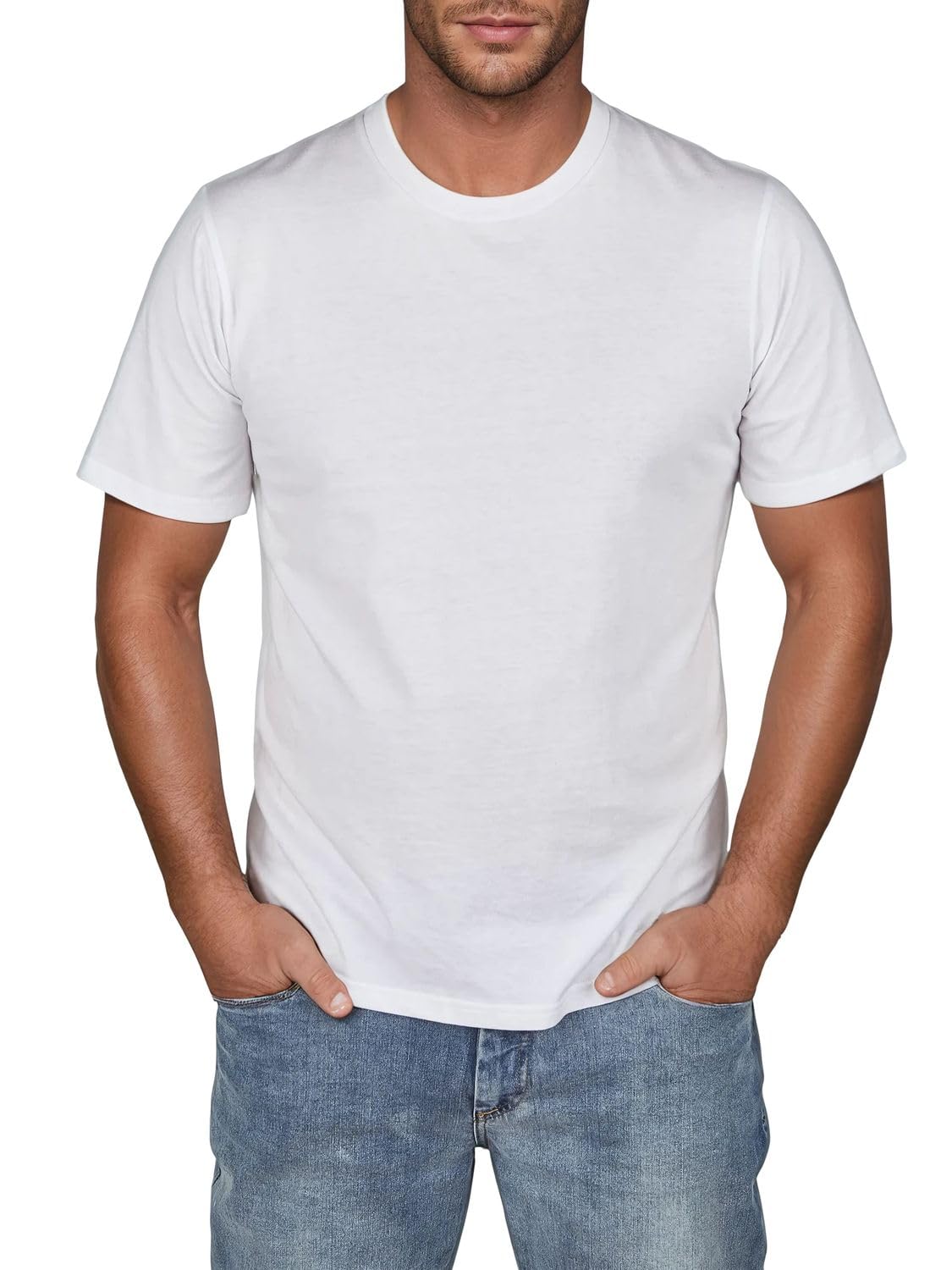 JACK & JONES Męska koszulka basic regular fit JACJEANS Underwear zestaw 6 sztuk, okrągły dekolt, krótki rękaw, koszulka letnia, czarna, biała, S M L XL XXL 3XL