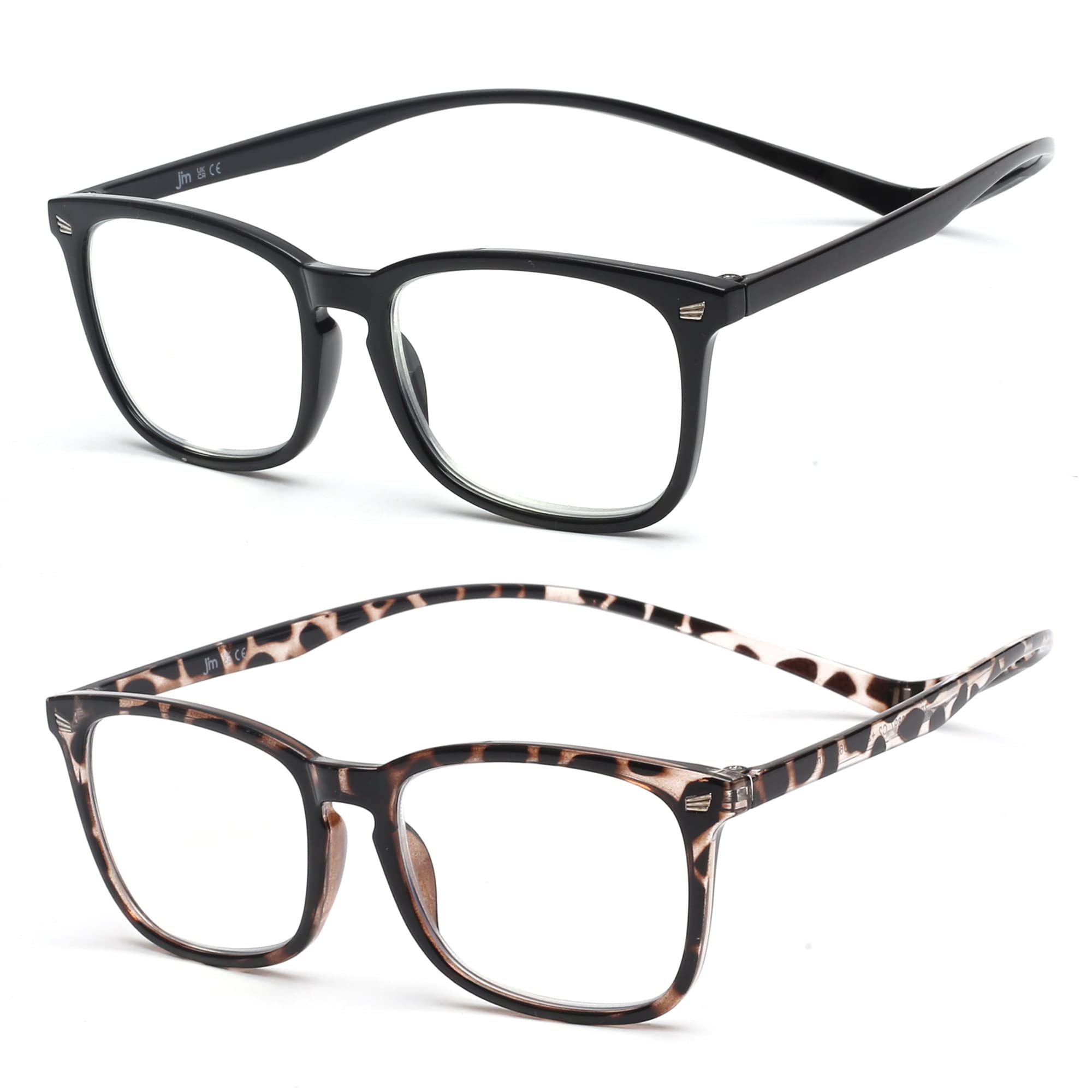 JM2 Pack Magnetic Reading Glasses for Men Women, Hang Neck Blue Light Blocking Computer Readers