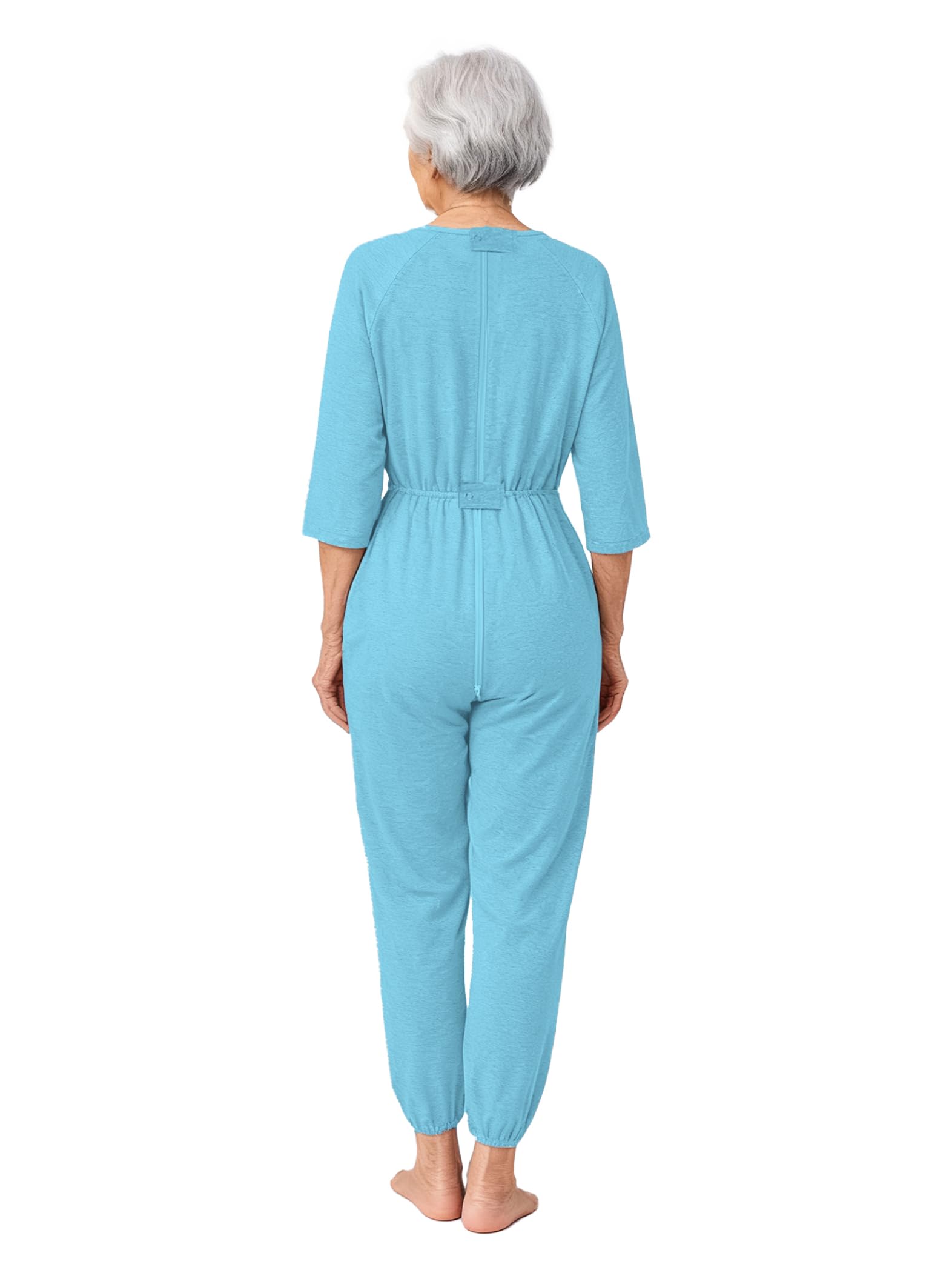 Pflegeoverall Damen Demenz Einteiler Mit Reißverschluss am Rücken Alzheimer Pflege Overall Pyjama Senioren Alzheimer Inkontinenz