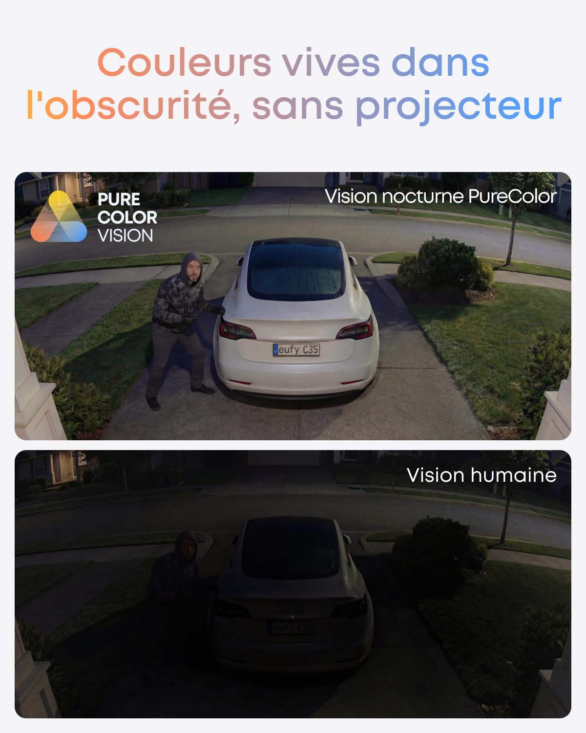 eufy Security Caméra eufyCam C35, Surveillance sans Fil, intérieur et extérieur, Support magnétique, Vision Nocturne, Stockage Local, sans abonnement, IP67, Compatible Panneau Solaire, Noire