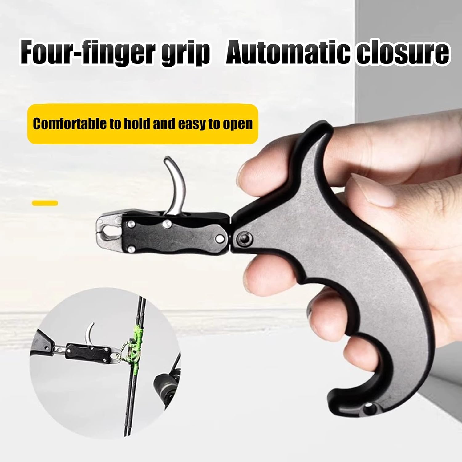 Compound Bow Release Aids, with A Wrist Strap 4 Finger Thumb Arrow Release, for Arrow Release Grip Compound Bow Archery Release