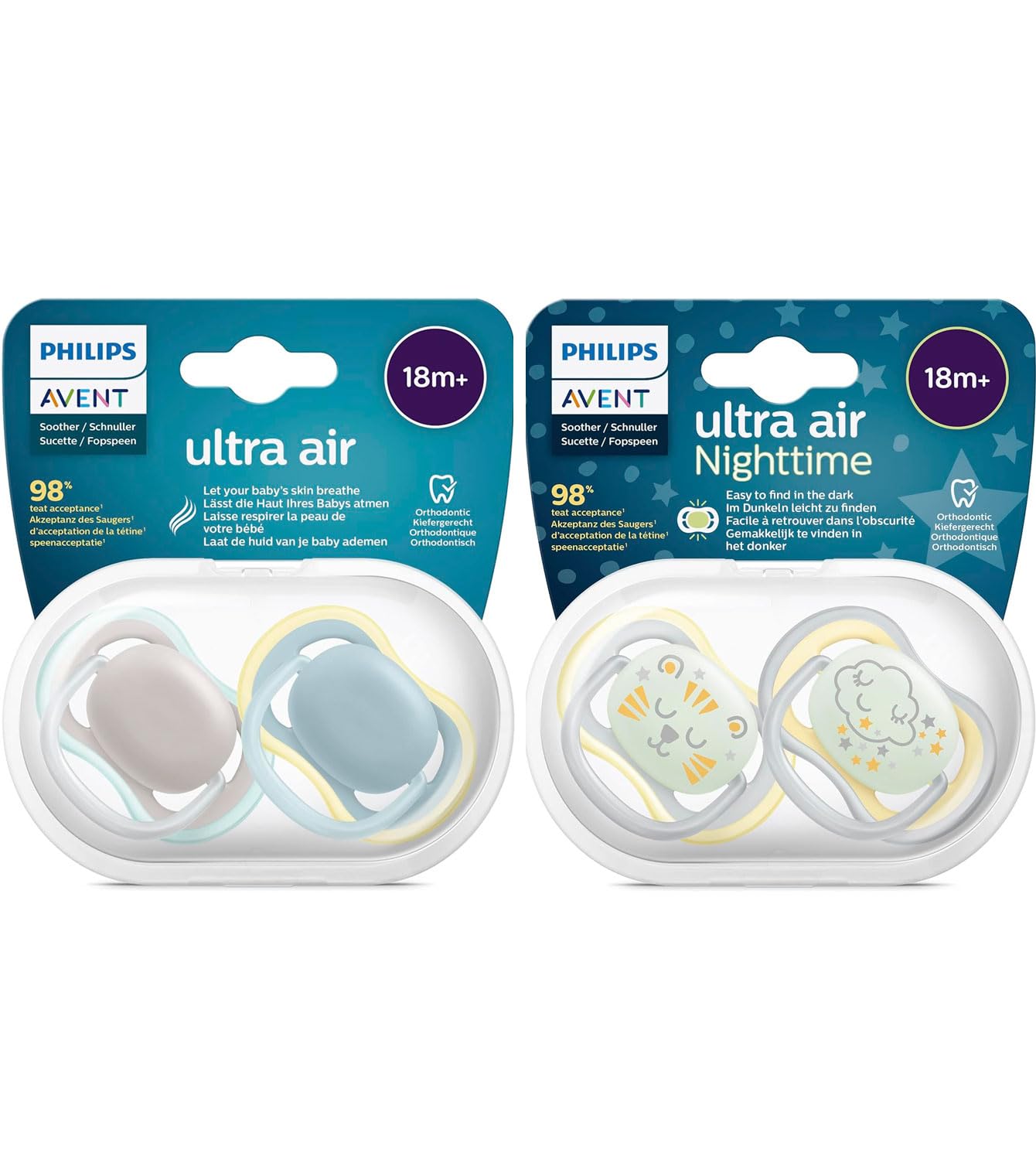 Avent Classic Ultra Air Pacifiers (6-18 Months), Assorted Colors - Shop Pacifiers At H-E-B - View #5