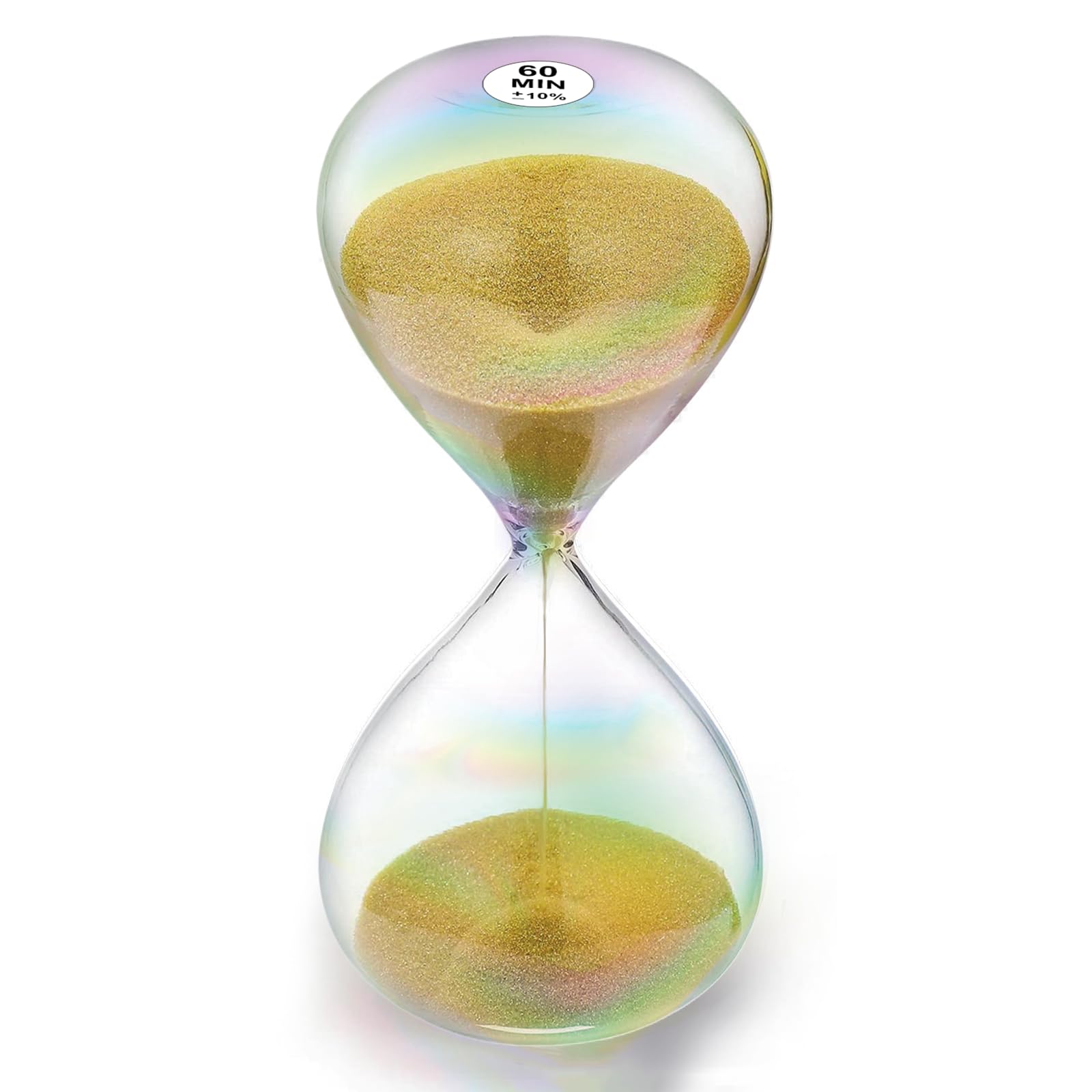 SuLiao Clessidra 60 minuti Gold Hourglass Sand Timer 1 ora Vetri colorati Grande clessidra 60 minuti per bambini, casa, ufficio, decorazione ufficio, aula