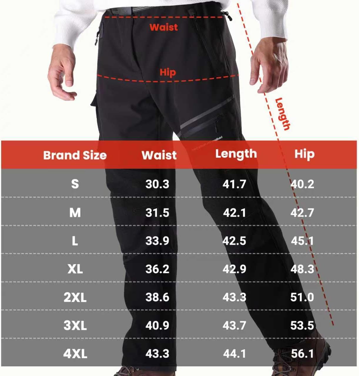 Heated Pants with 20000mAh Battery Pack Electric Heated Snow Hiking Pants Winter Softshell Outdoor Trousers - Image 3