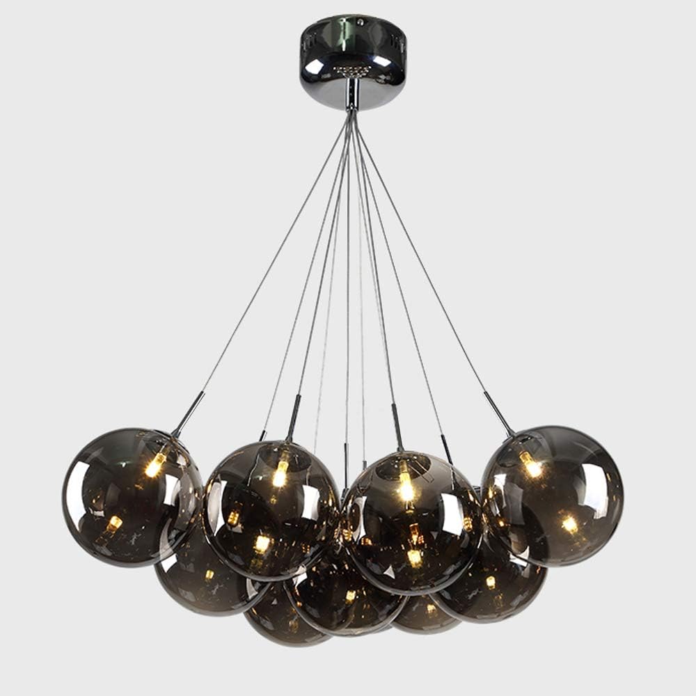 LED Glass Ball Chandelier Modern Minimalist Living Room Bubble Pendant Lights Restaurant Personality Creative Bedroom Nordic Style Chandelier (Color : B-10 Balls)