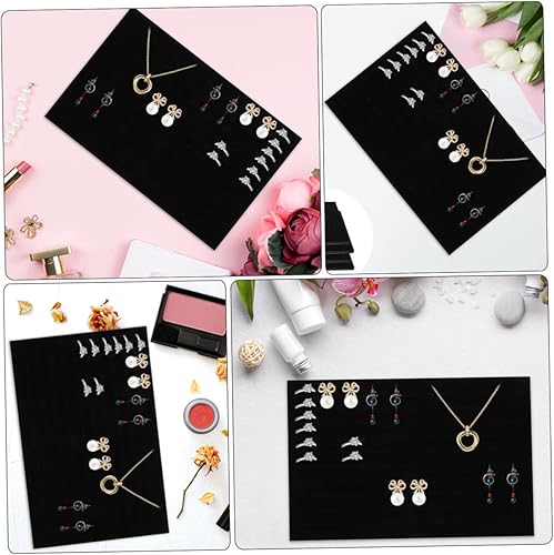 Miniatura 6 de EXCEART 15 piezas con collar para soportes bandejas anillo bandeja negra anillos de joyería de espuma ranuras inserción almohadillas almohadillas