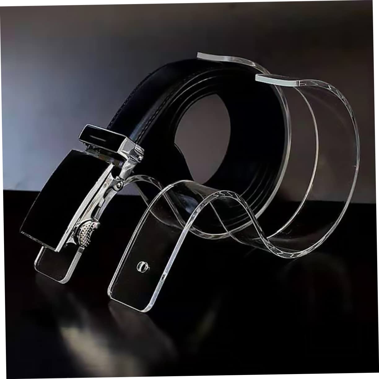 ABOOFAN 10pcs Acrylic Belt Holder Stand Belt Organizer Display Rack for Men Women Compact Design for Closet Table for Home Shop Use Thickness