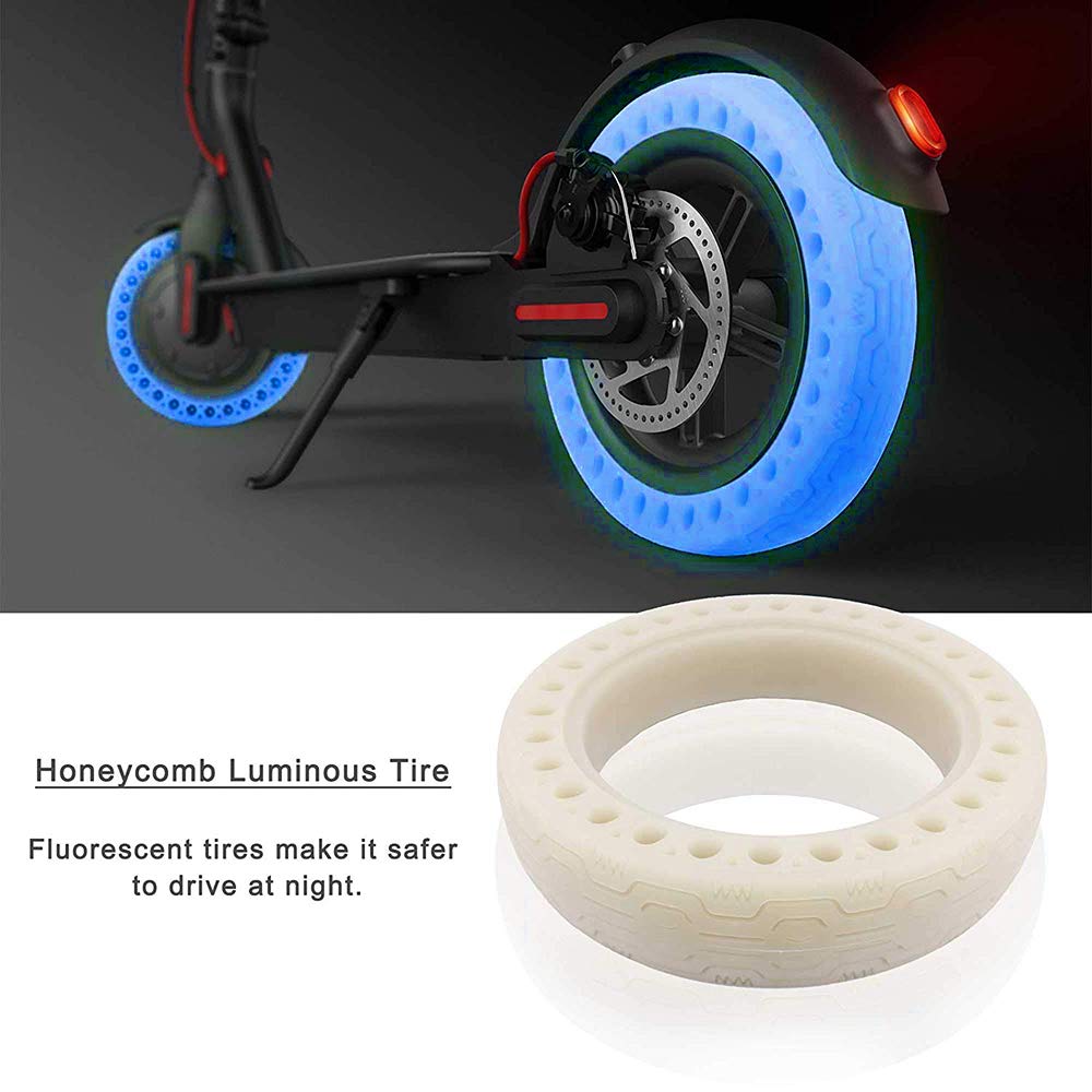 Pneu Fluorescent, Pneu Solide, Pneu Solide en Nid d'abeille pour Scooter électrique, Tubes Solides en Nid d'abeille Pneus de Rechange, Pneu Lumineux pour Amortisseur de Scooter électrique Xiaomi Mij