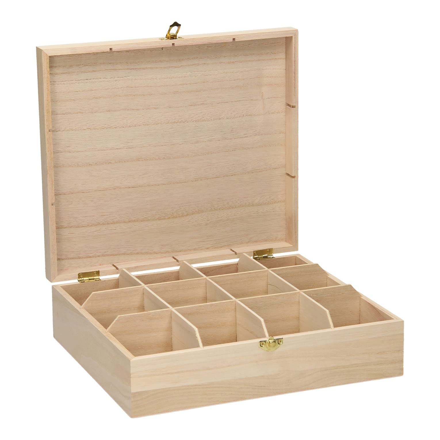 Jouet-Plus Jouetprive Wooden Tea Box to Decorate, 12 Compartments