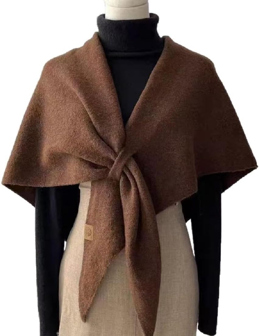 Women Pashmina Shawl Wraps Knitted Shawls and Wraps Cardigan Cape Wool Cashmere Shoulder Top Sweater Shawl Scarf - Image 7