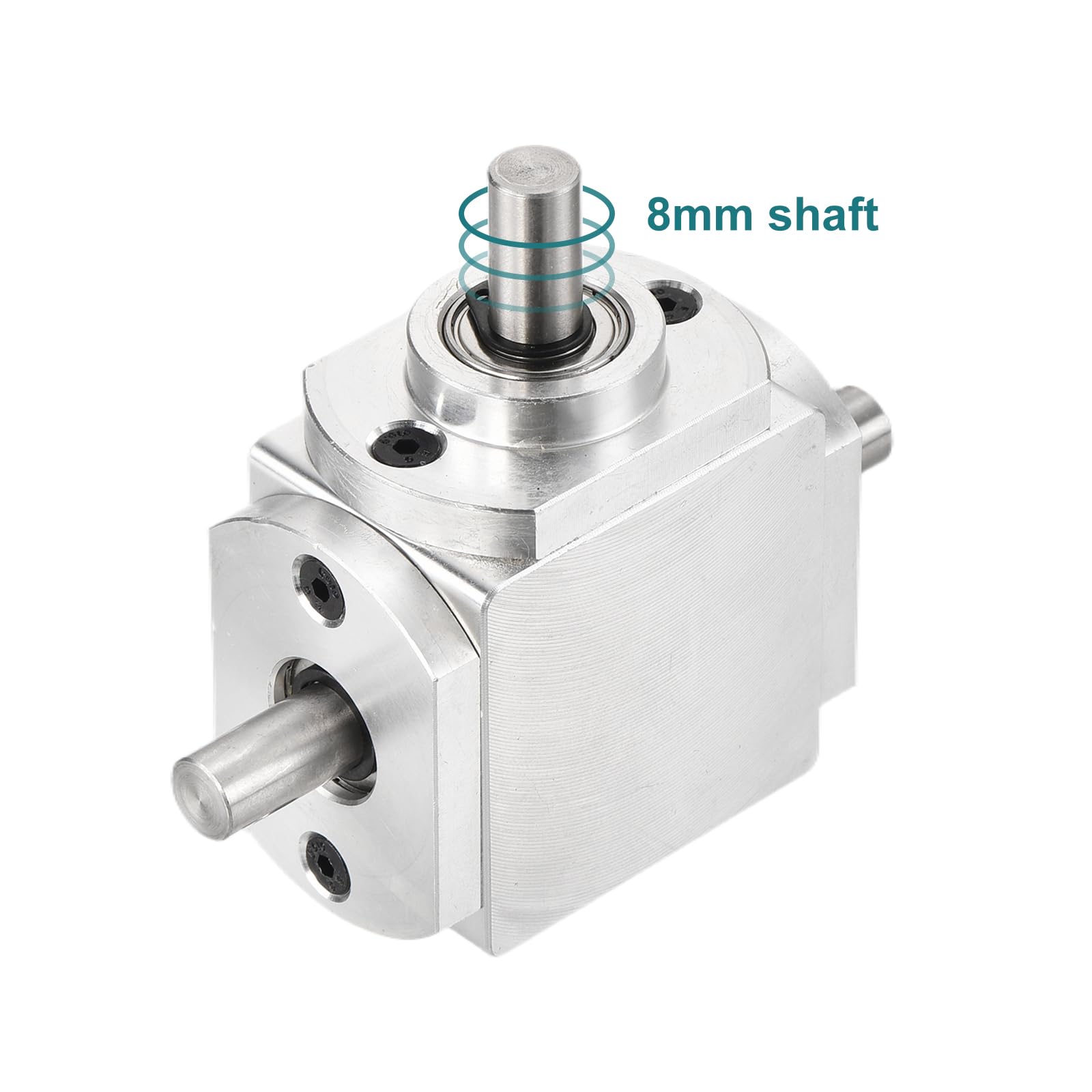 QUARKZMAN Getriebe 90 Grad Kegelradgetriebe 1:1 Doppelausgangswelle 1 Modul 20 Zähne Aluminiumrahmen 8mm Welle 79x66x30mm