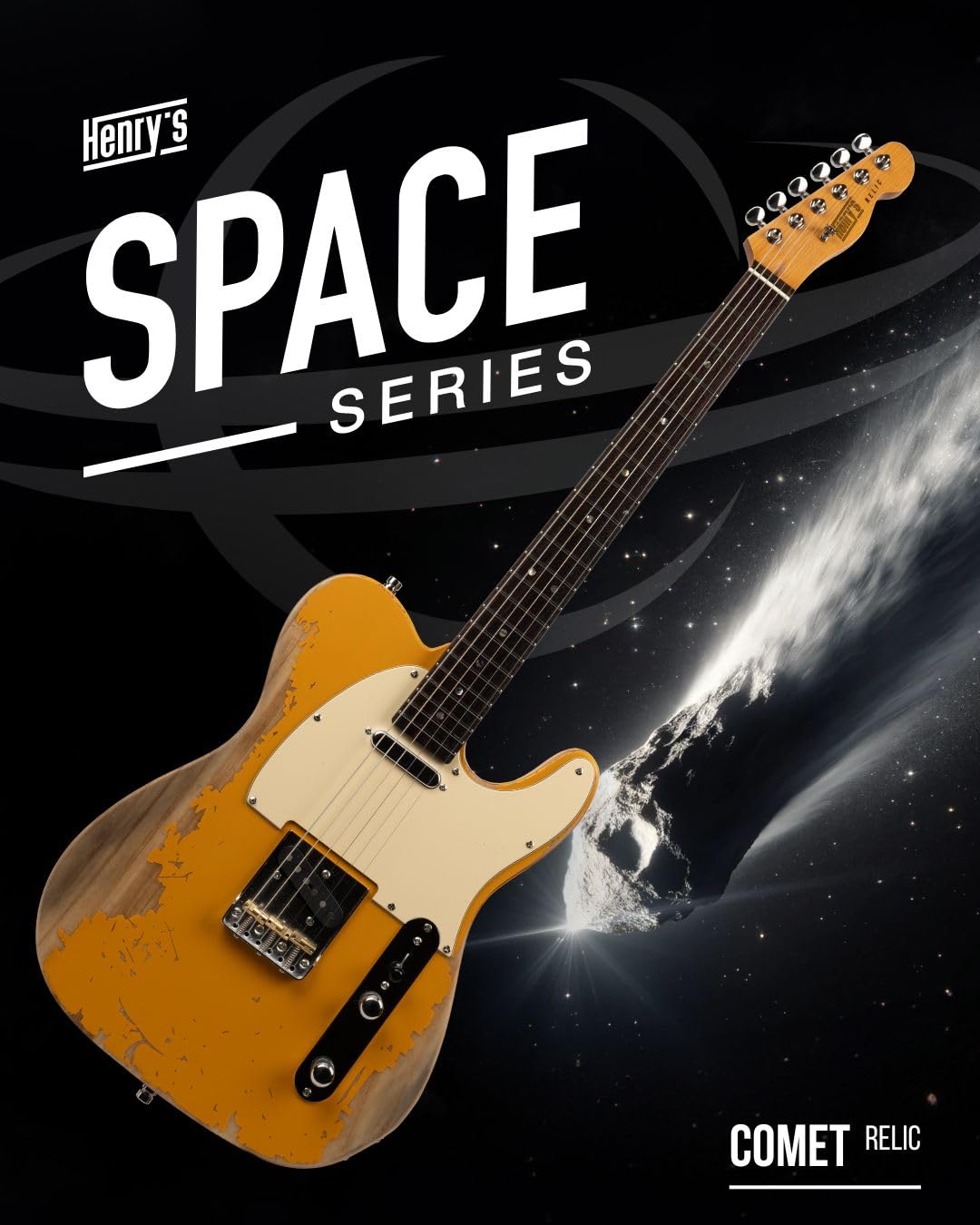 Henry's Space TL-1C The Comet Yellow Relic - Chitarra elettrica
