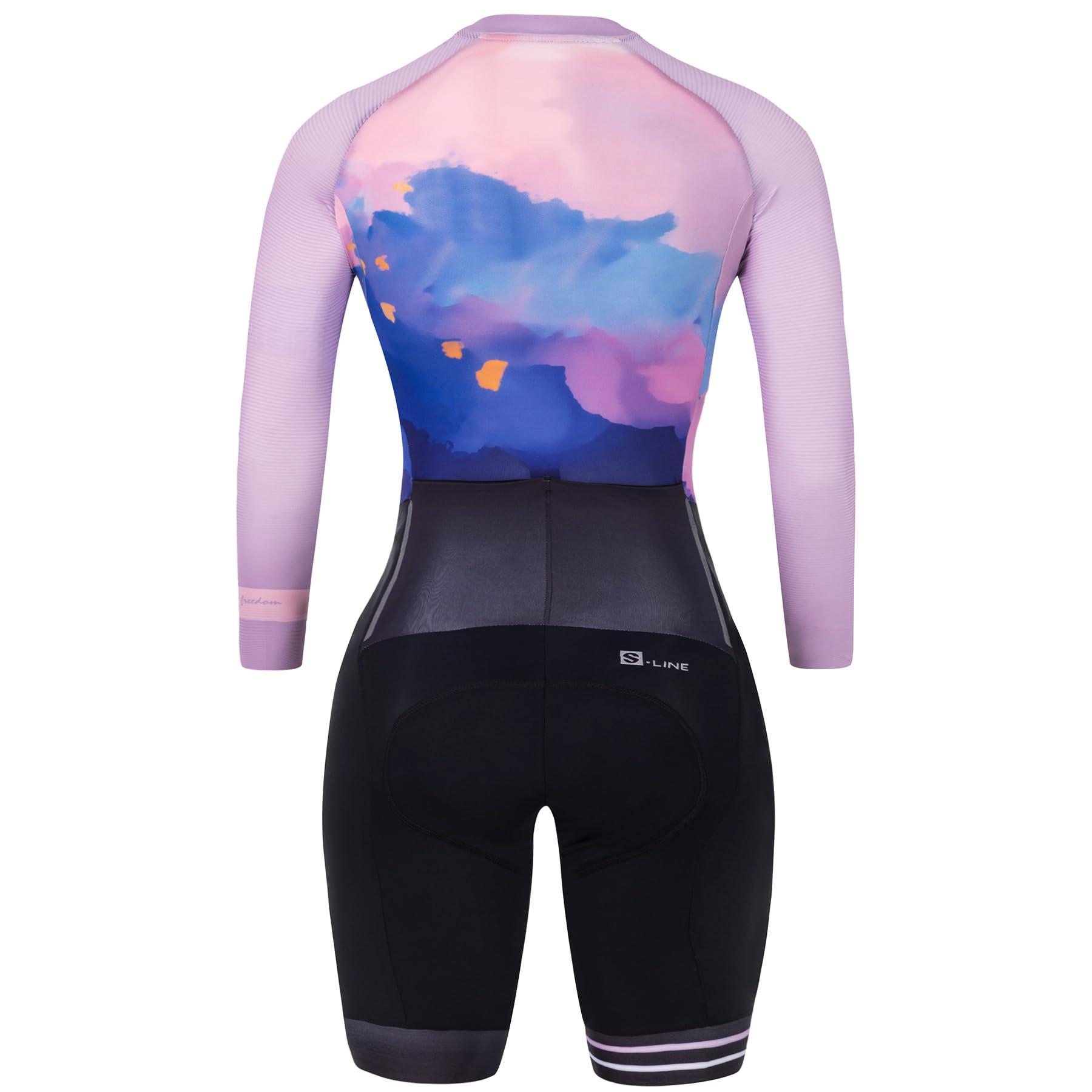 Santic Damen Triathlonanzug Einteiler Langarm Gepolstert Trisuit Hohe Elastizität Fahrrad Skinsuit