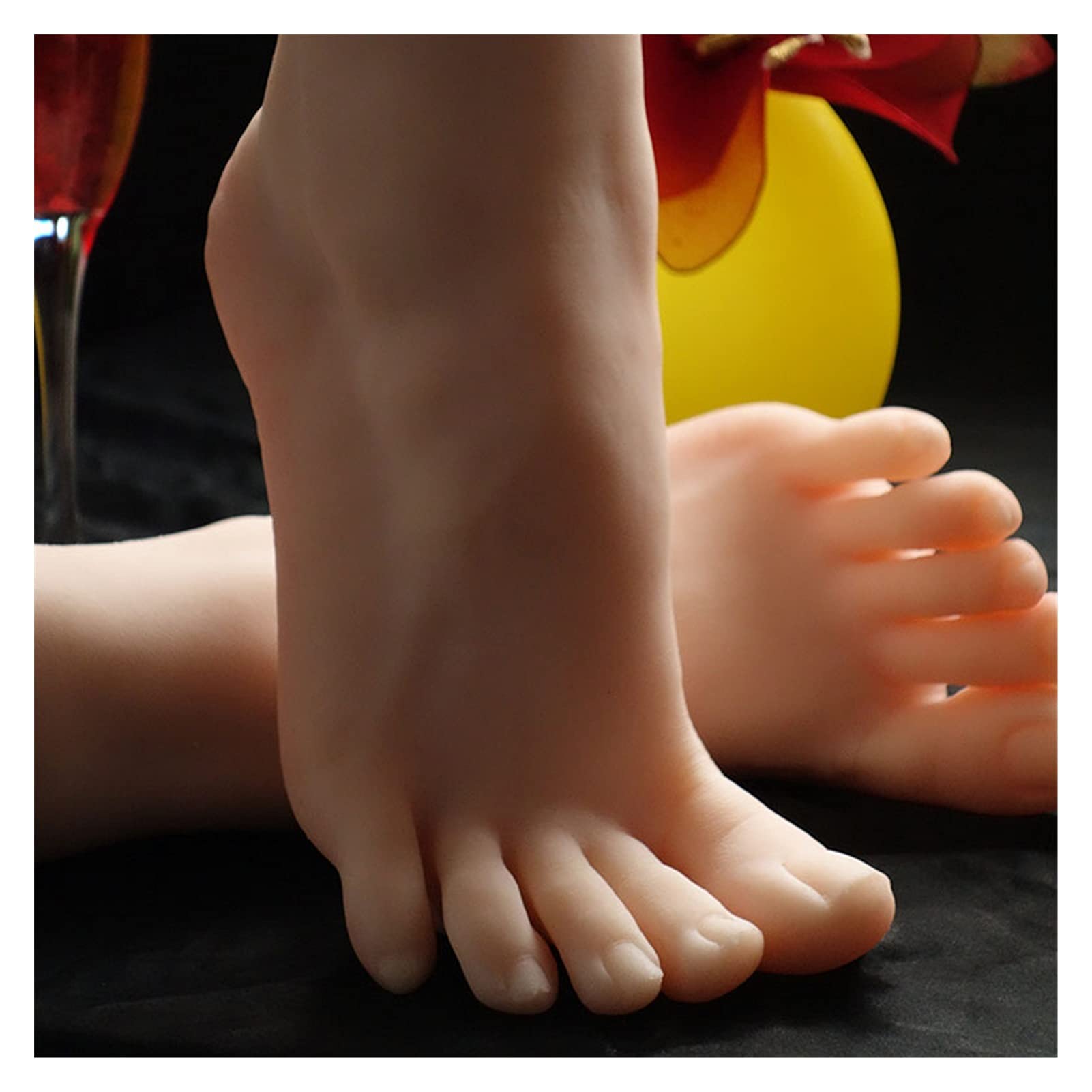 Model stóp Silikonowe Skarpety Fałszywe Paznokci Wyświetlacz Tarsel Bone Kostki Guma Mężczyzna Manekin Manekin Manekin Medyczny(Skin Toes No Bone,One pair of feet)