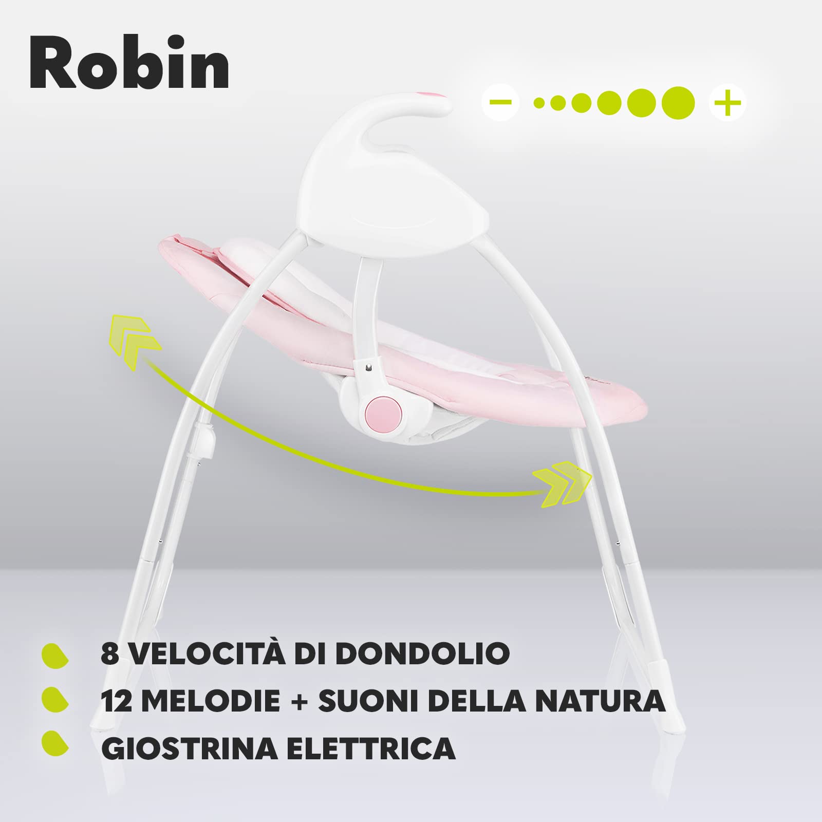 Dondolo Elettrico Lionelo Rio Per Neonati - Fino A 9kg, 3 Velocità, Melodie E Suoni Natura - Foto 11