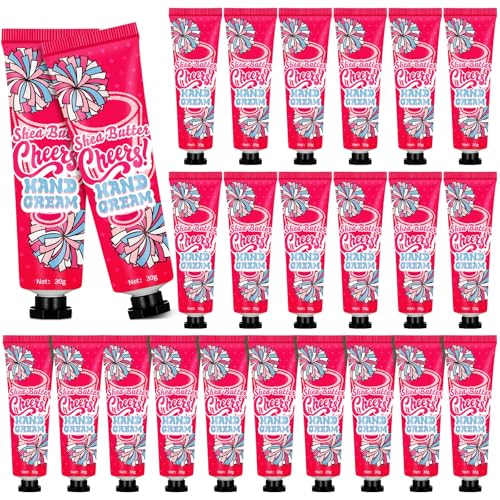 Dansib 24 Pcs Cheer Team Homecoming Gifts Bulk Hand Cream Lotion Cheerleader Goodie Bag Stuffers Cheerleading Party Favors for Women Football Basketball Season Senior Night Items(Pink)