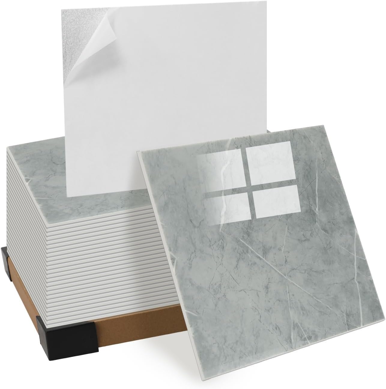 10pcs Peel and Stick Shower Tile Waterproof Marble Tiles