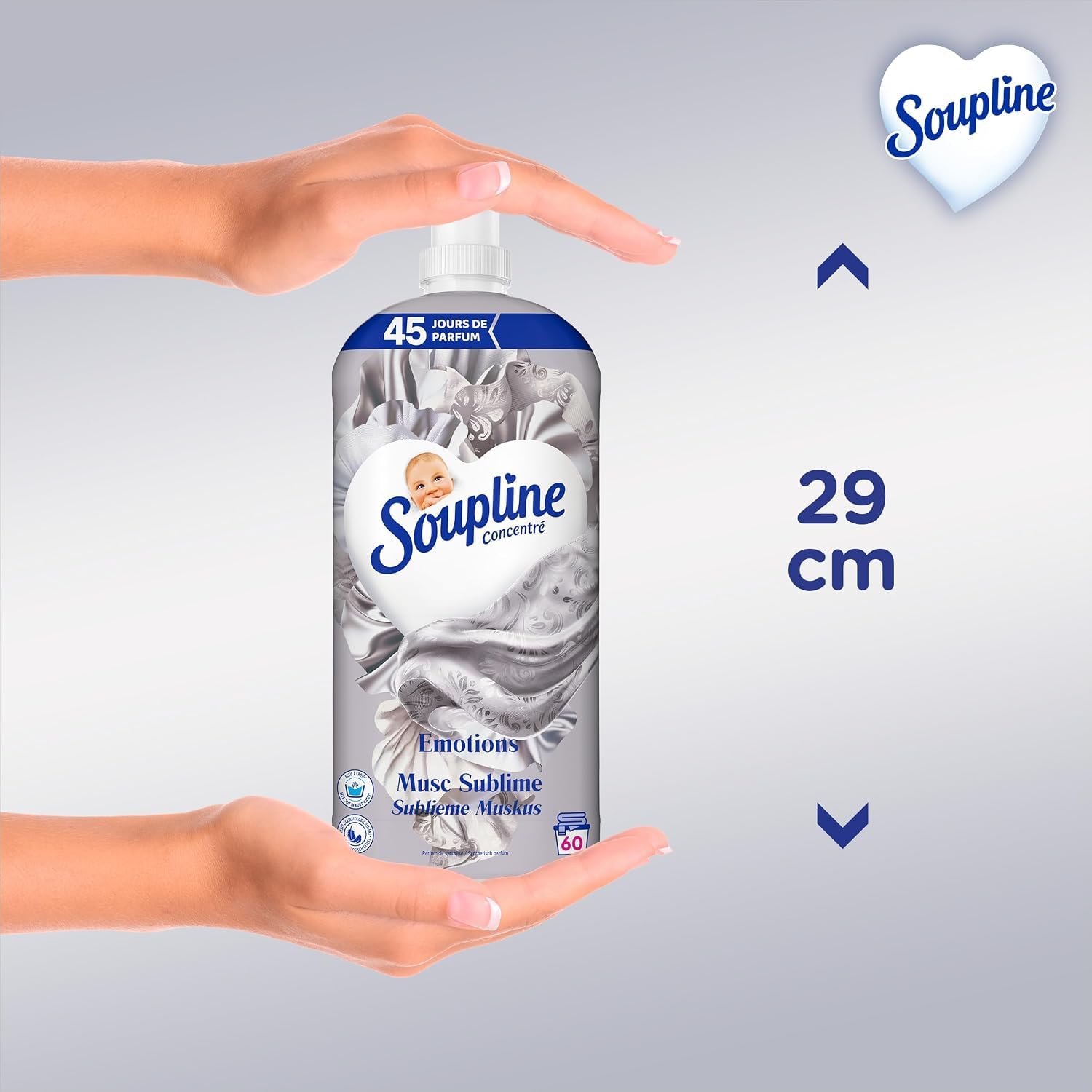 SOUPLINE - Adoucissant Ultra Sublime Musc 45 jours - 1,26L - Lot de 6