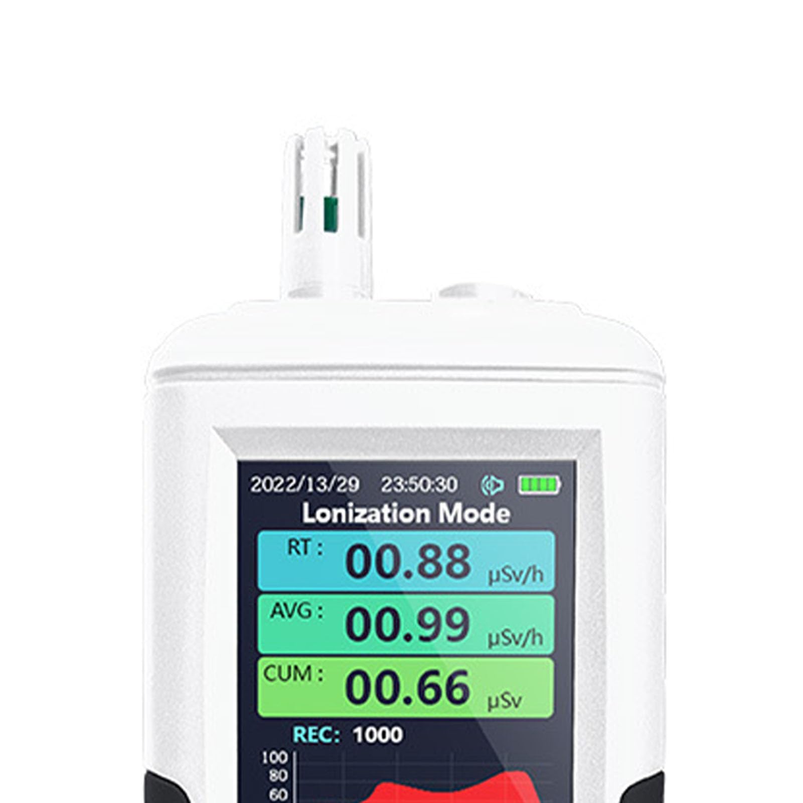Detector de Radiación Nuclear, Monitor de Radiación de Contador Geiger ABS de 0 a 999,9 USv H, Detección de Rayos X Beta Gamma con Alarma de Luz Sonora para Uso Personal en Hospitales