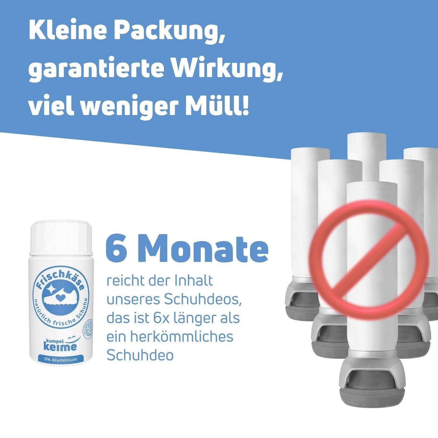 Frischkäse - El polvo microbiológico para zapatos - Desodorante para zapatos contra el olor de pies - Mejor que un spray | frescura para zapatos de trabajo, deportivos y más