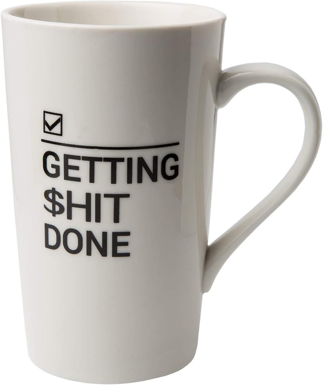 Getting $#!% Done - Funny Mug with Quote 16 oz. Novelty Ceramic Mug - Large Mug with Funny Saying - Great Gift - Dishwasher Safe - Double Side Print - Employee Office, Co-Workers, Colleagues Gifts