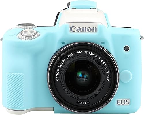 Easy Hood Funda para cámara digital Canon EOS M50 y M50 II, carcasa protectora de silicona suave antiarañazos (azul) Easy Hood Funda para cámara digital Canon EOS M50 y M50 II, carcasa protectora de silicona suave antiarañazos (azul)