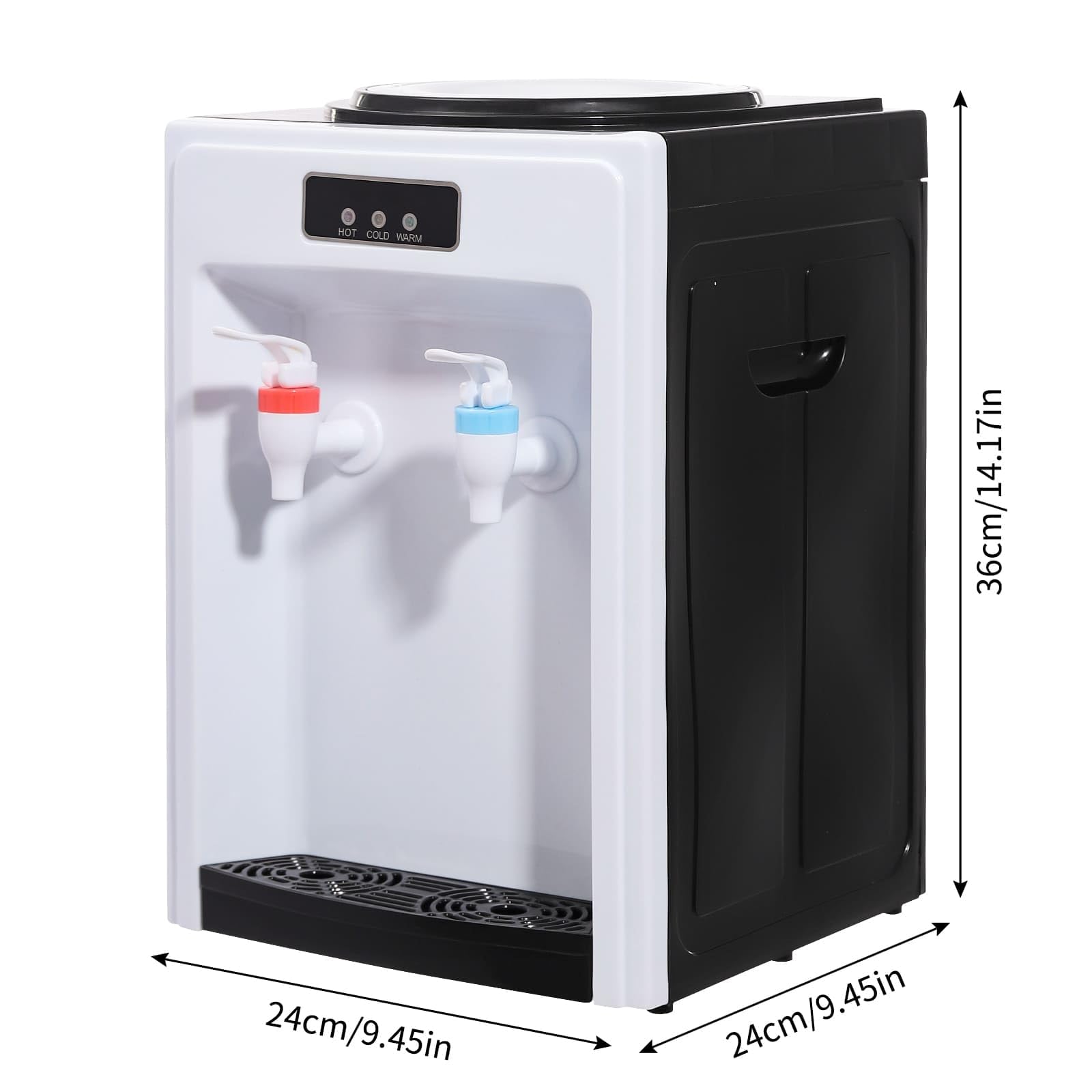 Distributeur d'eau Électrique, Fontaine à Eau, Eau Chaude (90°C) et Froide (15°C), 550W Chauffage/75W Refroidissement, en PP & INOX 304, pour Maison/Bureau (Blanc)