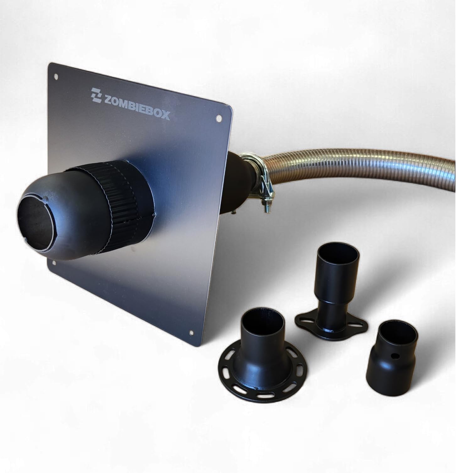Zombiebox Portable Generator Exhaust Extension Silencer Kit | Exhaust Extension System | 3 Adapters Included | Reduced Noise | High Efficiency | Fits ALL Portable & Backup Generators | U.S. Company
