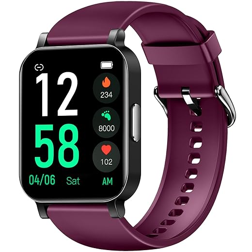 EURANS Smart Watch 41mm, Full Touchscreen Smartwatch, Fitness Tracker with Heart Rate Monitor & SpO2, IP68 Waterproof Pedometer Watch for Women Men Compatible with iOS & Android Phones