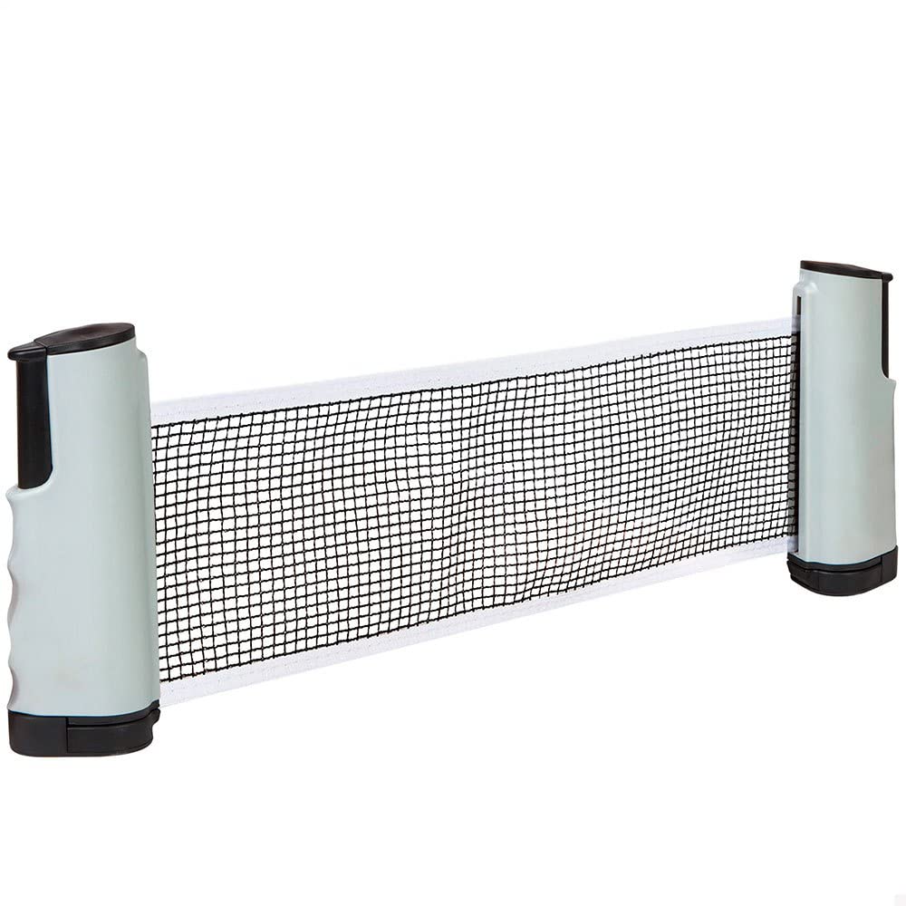 AKTIVE 52488 - Tischtennisnetz, verstellbar, maximale Länge 195 cm, Höhe 14 cm, abnehmbares Netz, Tischtennis-Set, Outdoor-Spiele, Tischtennis-Pong, Red Pinpong