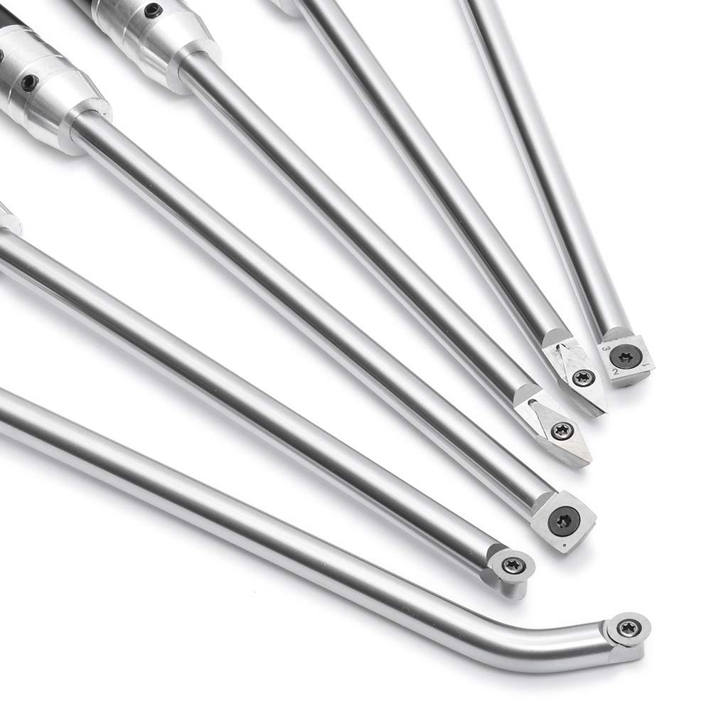 ChaRLes Narzędzie do toczenia drewna z uchwytem ze stopu aluminium i wkładką z węglika spieku okrągłe narzędzie do obróbki drewna - E
