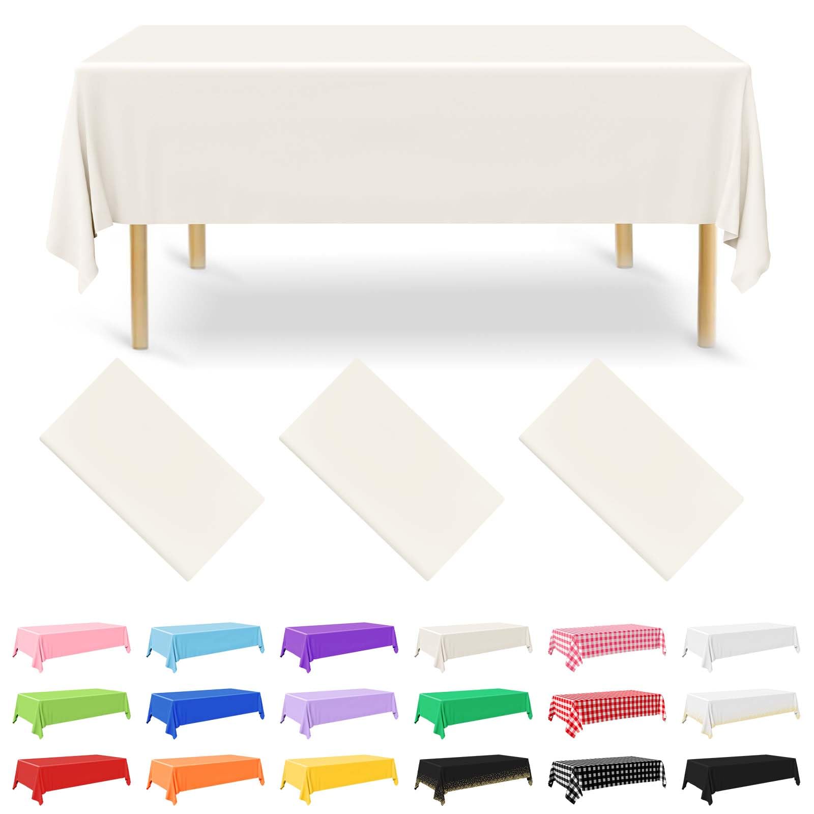 eqivei 20 Tovaglia bianca usa e getta per tavolo da birra, matrimoni, feste, compleanni, esterni, rettangolare, impermeabile, in tessuto non tessuto, 120 × 180 cm