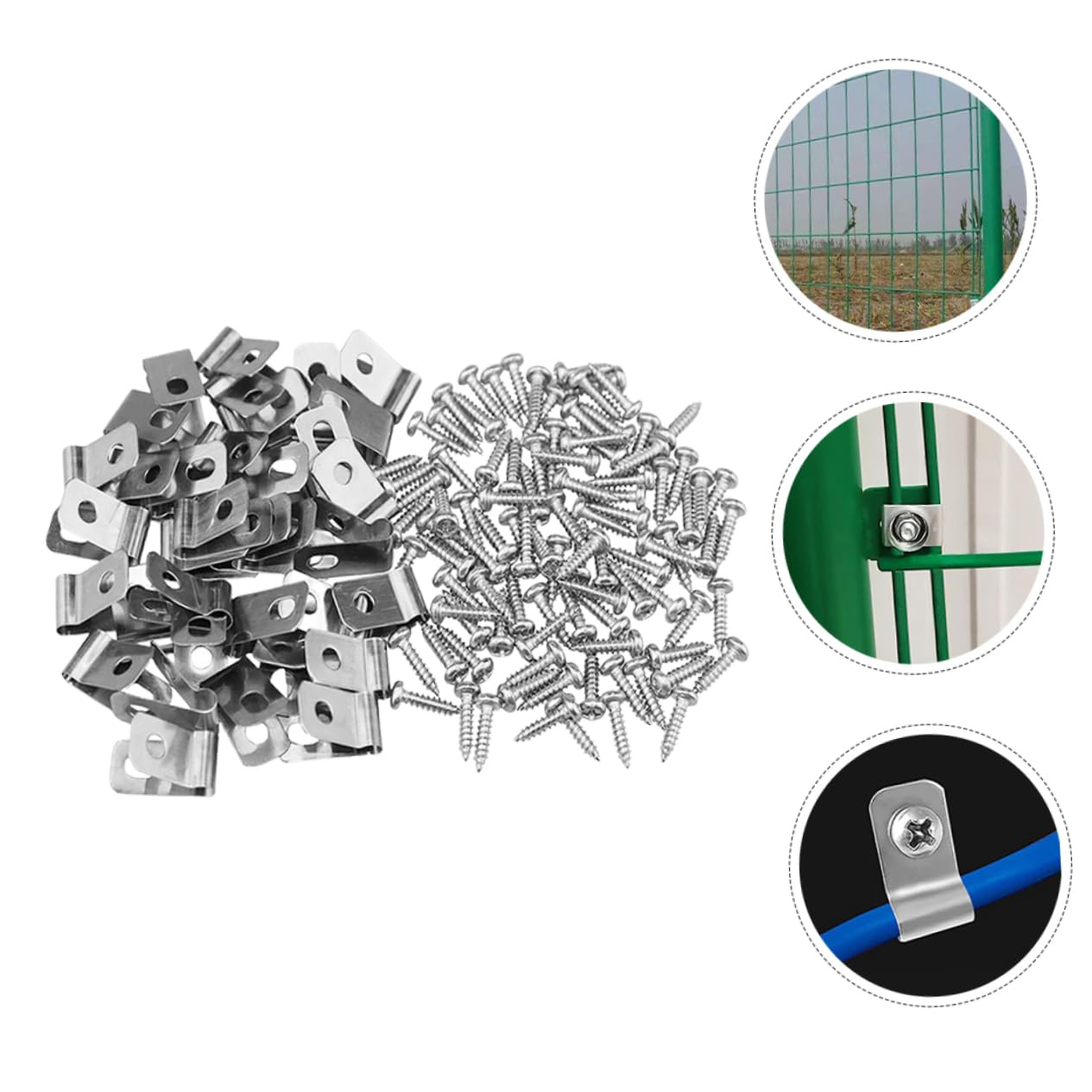BESTonZON Clips Robustes en Aluminium Pinces Légères et Solide Lot de 100 pour Fil de Fer Clôture pour Clôtures pour Élevage et Cages d'animaux