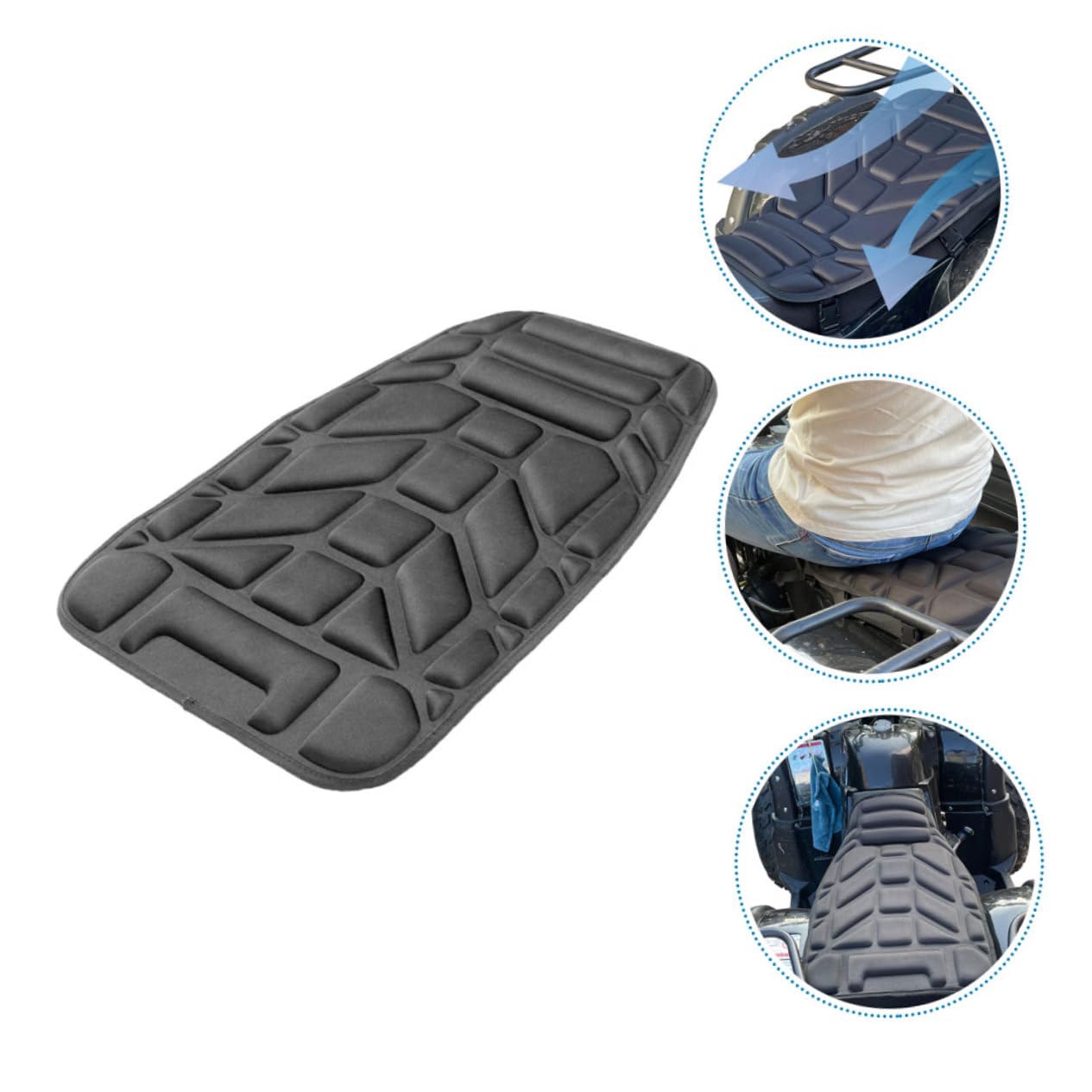 Gatuida Motorradsitzpolster Schwarz PVC Atmungsaktiv für Motorrad und ATV | Ersatz Atv Modifikationskissen, Bequem und Luftdurchlässig, Passgenau für Beach Bike