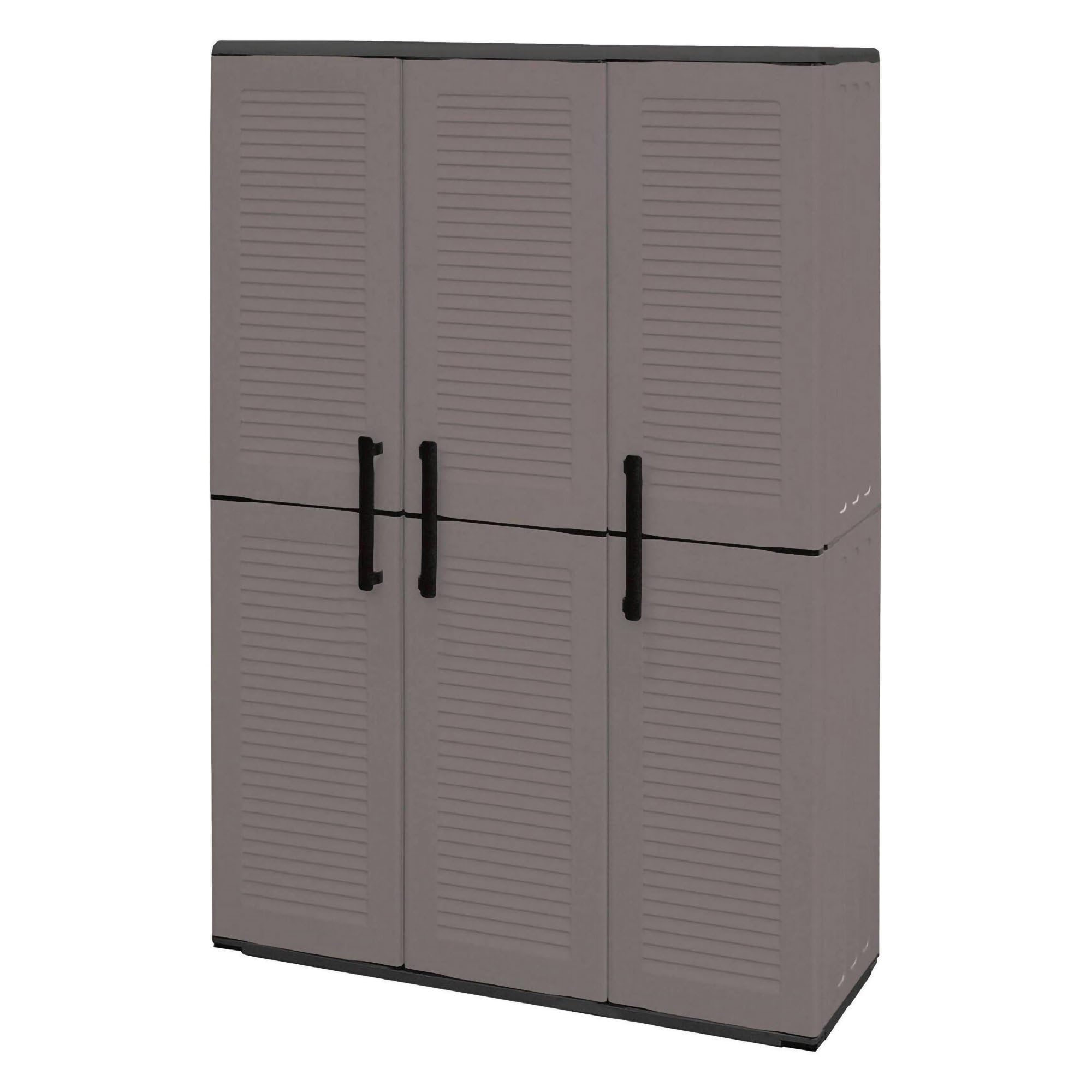 Dmora Bilzen Armoire d'extérieur 37 x 102 x 163h cm Gris 3 étagères 3 Portes, Meuble de Jardin 4 Compartiments, fabriquée en Italie
