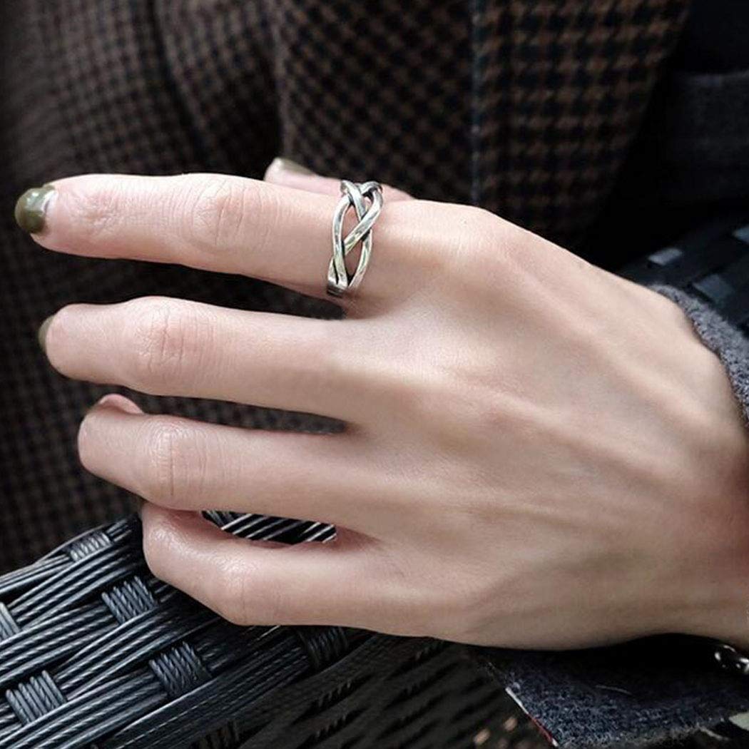 Aukmla Bague de pouce vintage en argent avec nœud celtique réglable pour femme et fille